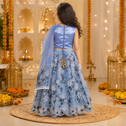 Blue Lehenga Choli – Elegant Festive Party Wear