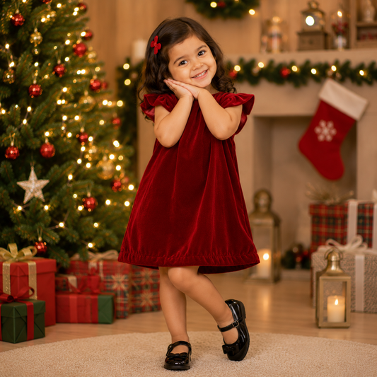 Red Velvet Dress for Those Cool Xmas Parties